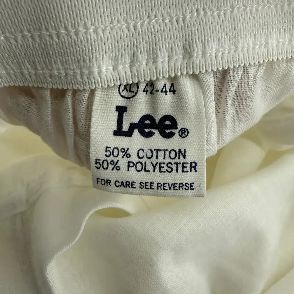 Vintage Lee Permanent Press Boxer Shorts Underwear Solid White Size XL